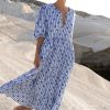 Clothing Oliphant | Puff Sleeve Maxi- Capri Blue