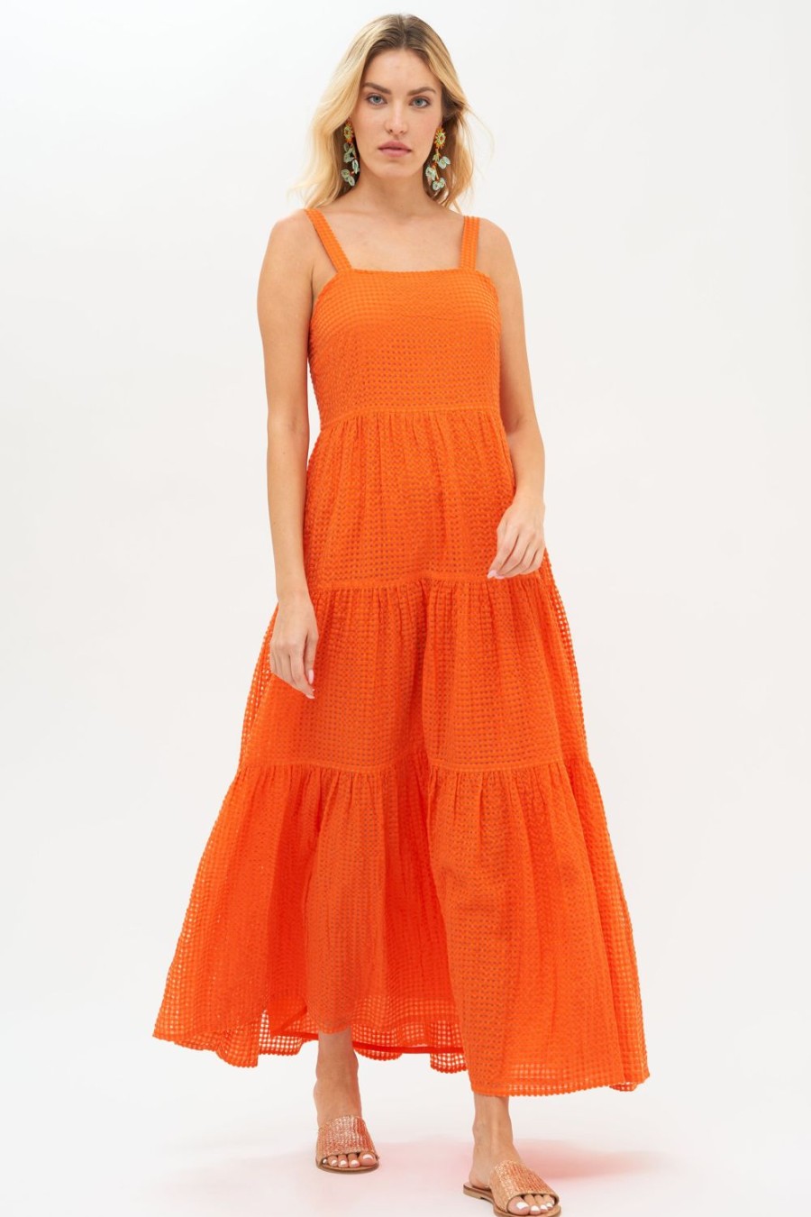 Clothing Oliphant | Strappy Maxi- Sunset Orange