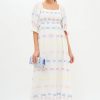 Clothing Oliphant | Smocked Straight Maxi- Santiago White