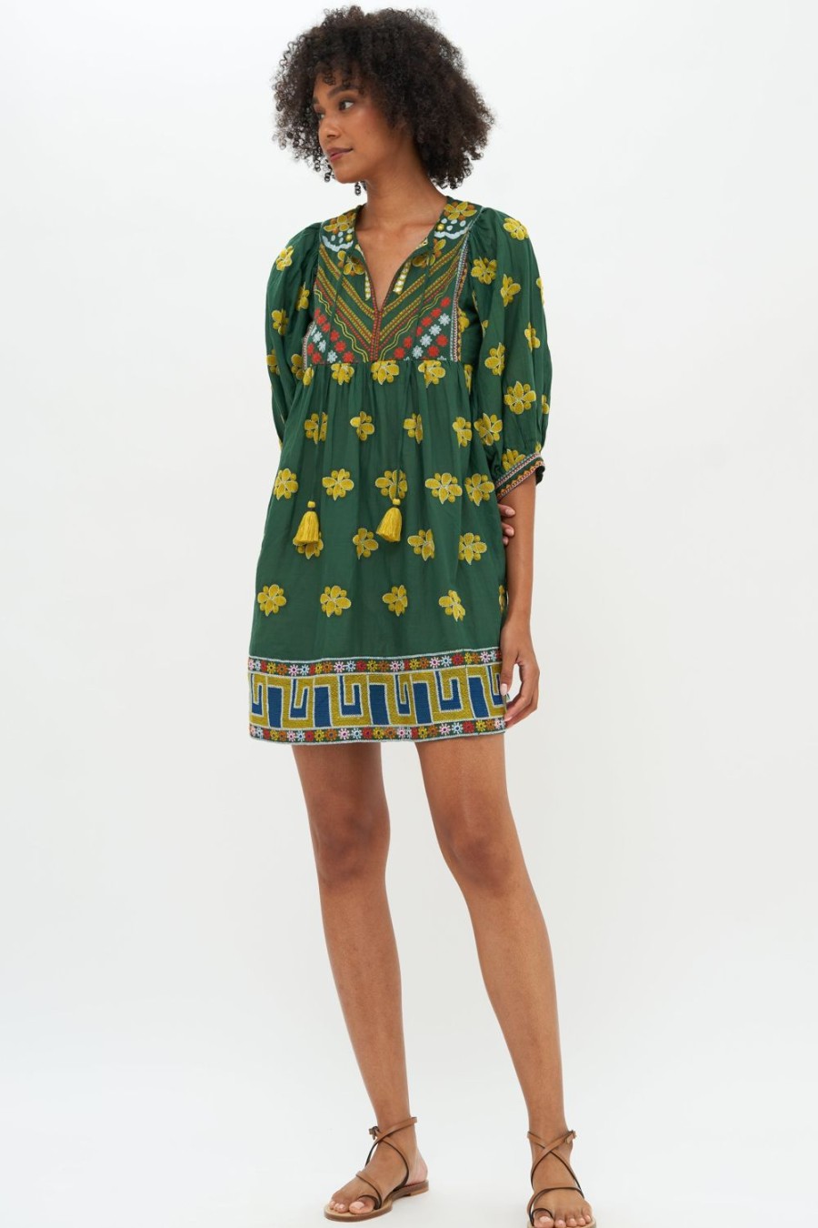 Clothing Oliphant | Cuff Sleeve Mini- Lucknow Green