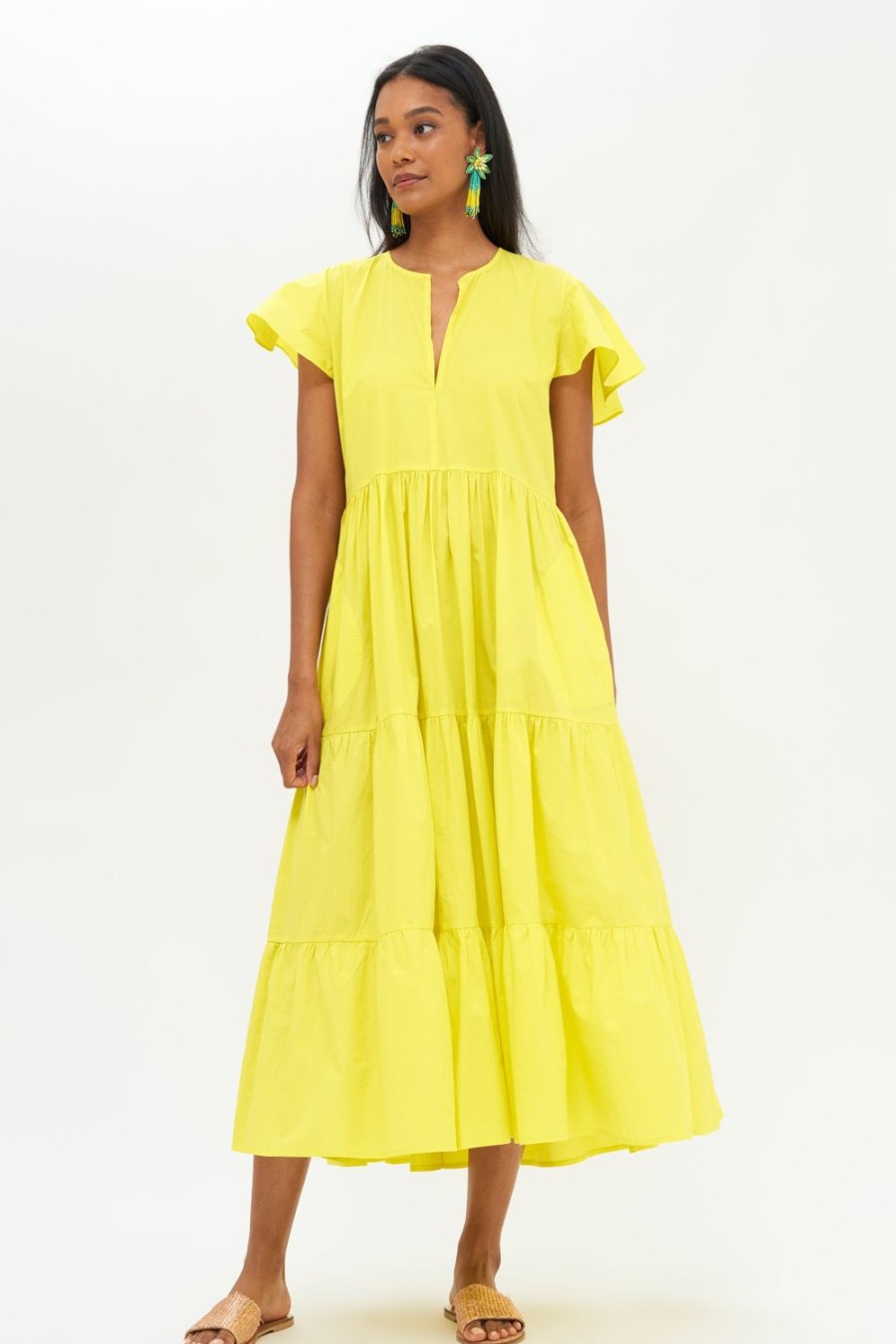 Clothing Oliphant | V-Neck Maxi- Goldfinch Yellow