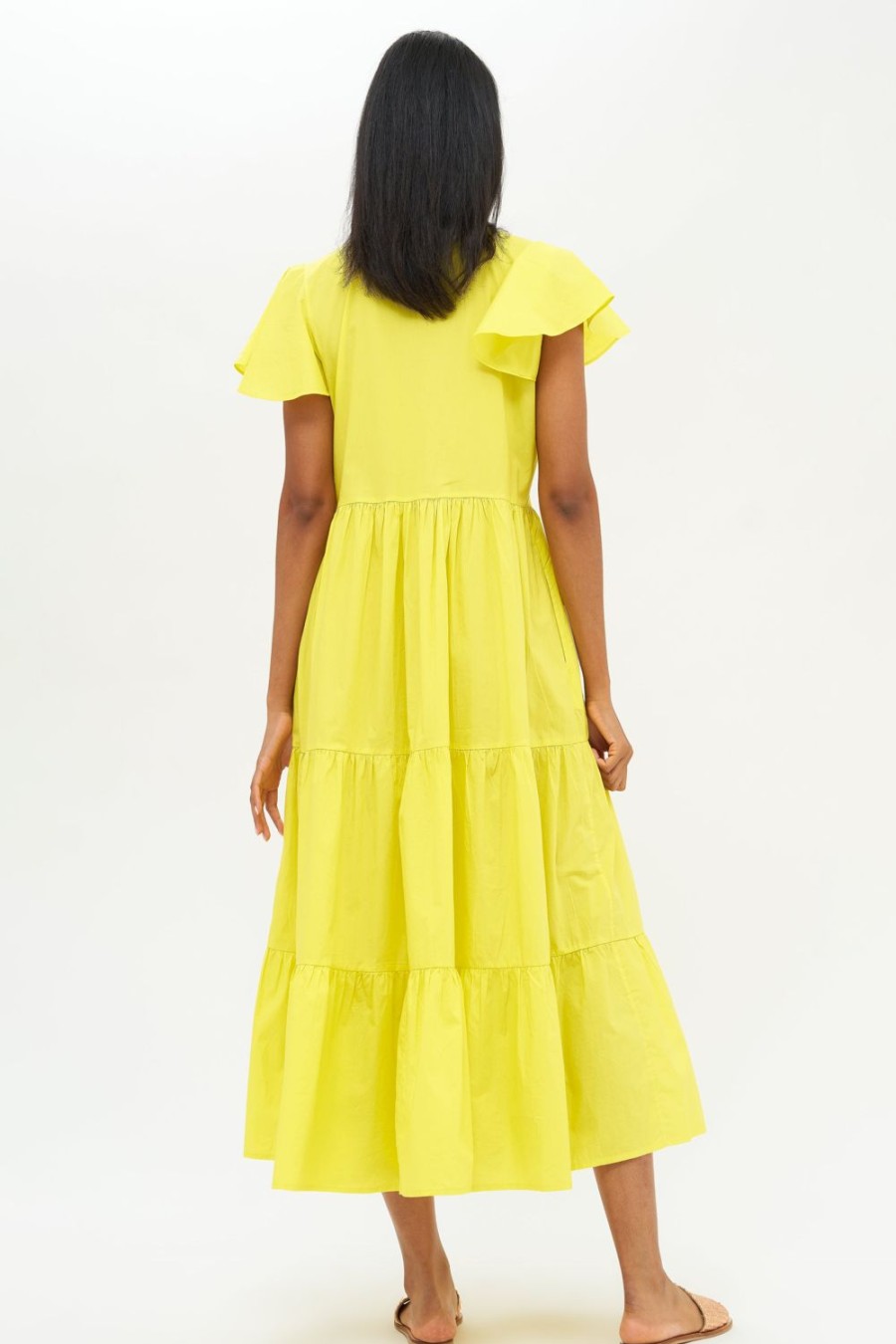 Clothing Oliphant | V-Neck Maxi- Goldfinch Yellow