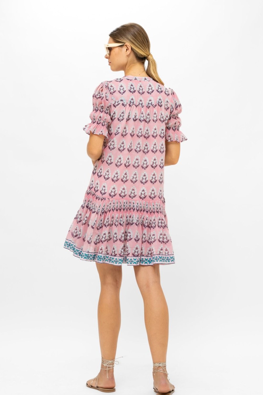 Clothing Oliphant | Smocked Drop Mini- Bodrum Pink