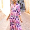 Clothing Oliphant | Shirt Dress Midi- Sumba Pink