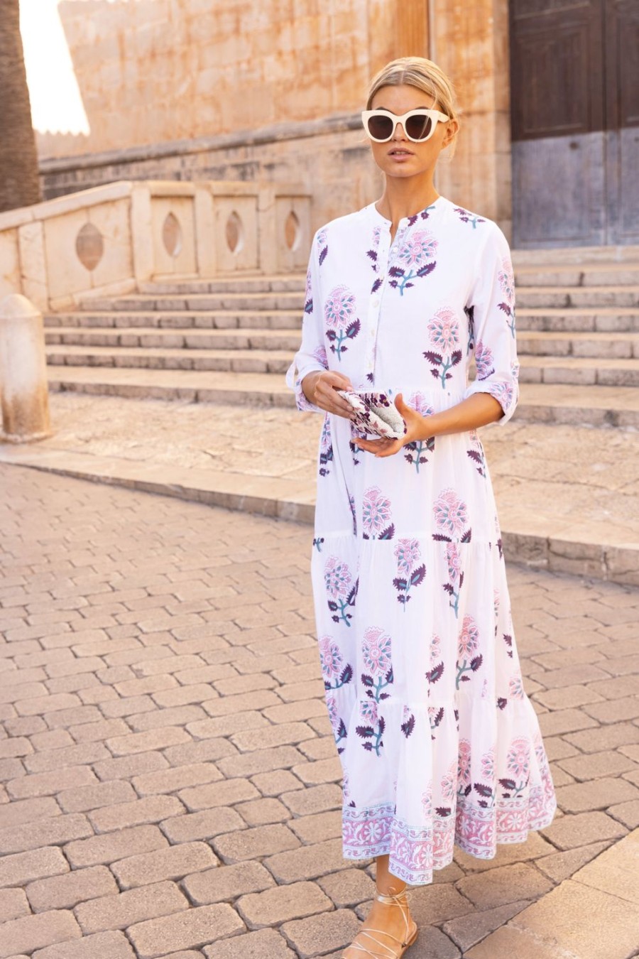 Clothing Oliphant | Mandarin Maxi- Puglia Petal