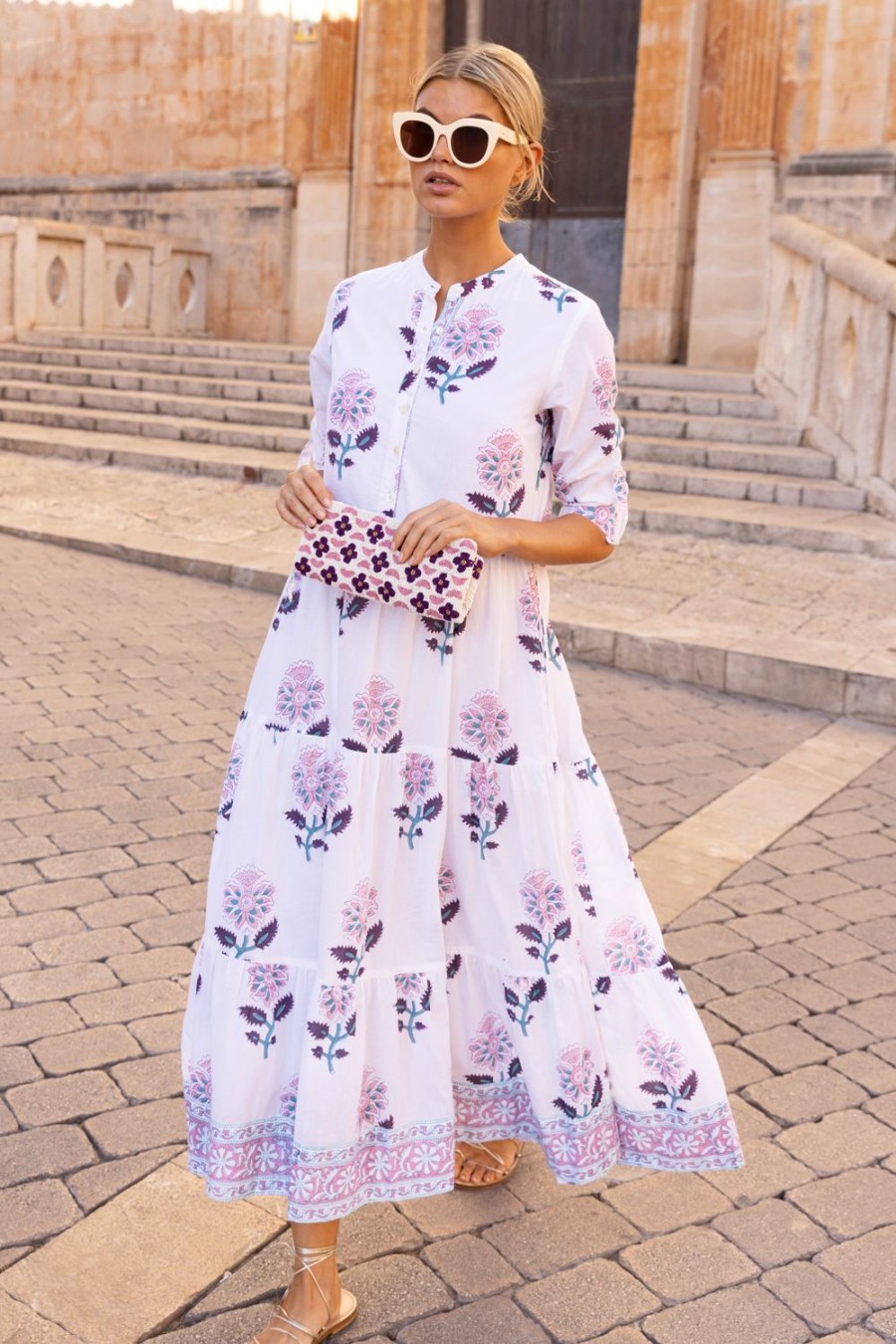 Clothing Oliphant | Mandarin Maxi- Puglia Petal