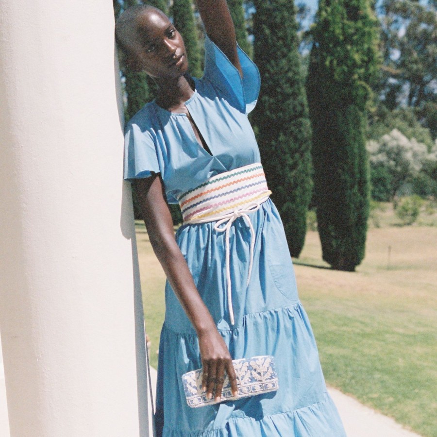 Accessories Oliphant | Beaded Clutch- Marigold Periwinkle