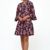 Clothing Oliphant | Bell Sleeve Tiered Mini- Willow Dusty Rose