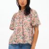 Clothing Oliphant | Smocked Neck Top- Ankara Rose