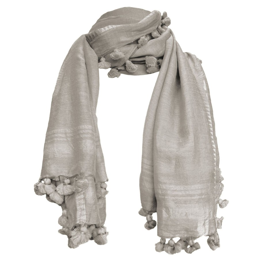 Accessories Oliphant | Grey Tassel Scarf