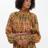 Clothing Oliphant | High Neck Blouse- Fortela Saffron