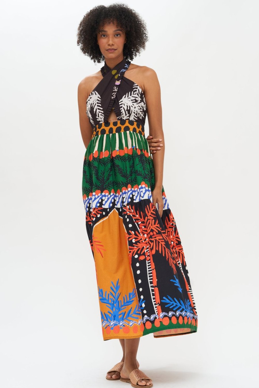 Clothing Oliphant | Cross Front Maxi- Palma Brown