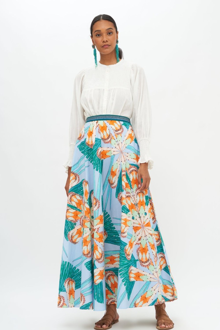 Clothing Oliphant | Swing Skirt- Palmetto Blue