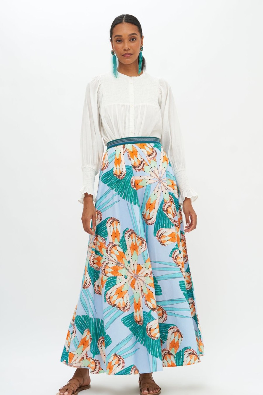 Clothing Oliphant | Swing Skirt- Palmetto Blue