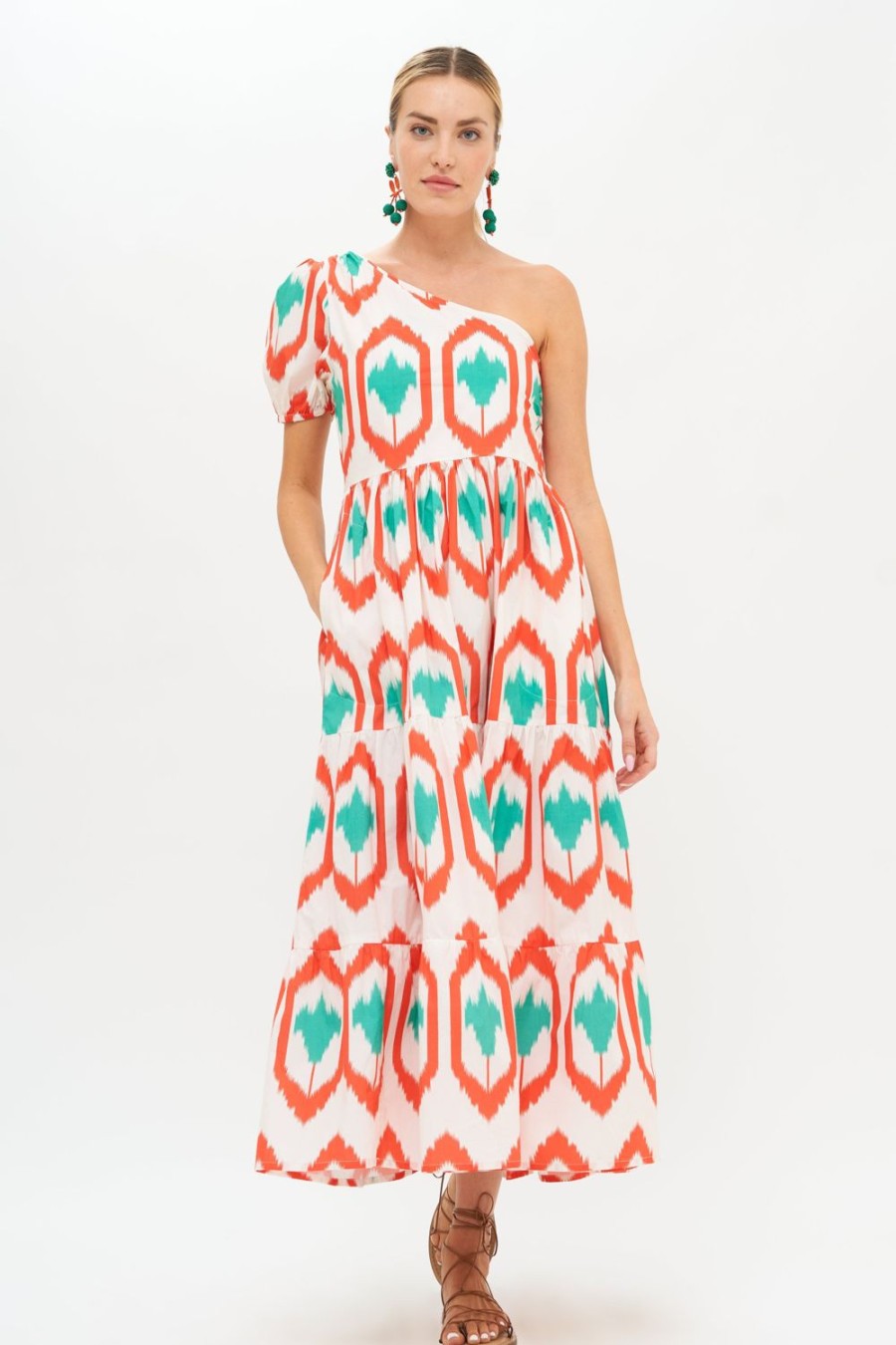 Clothing Oliphant | One Shoulder Maxi- Odisha Coral