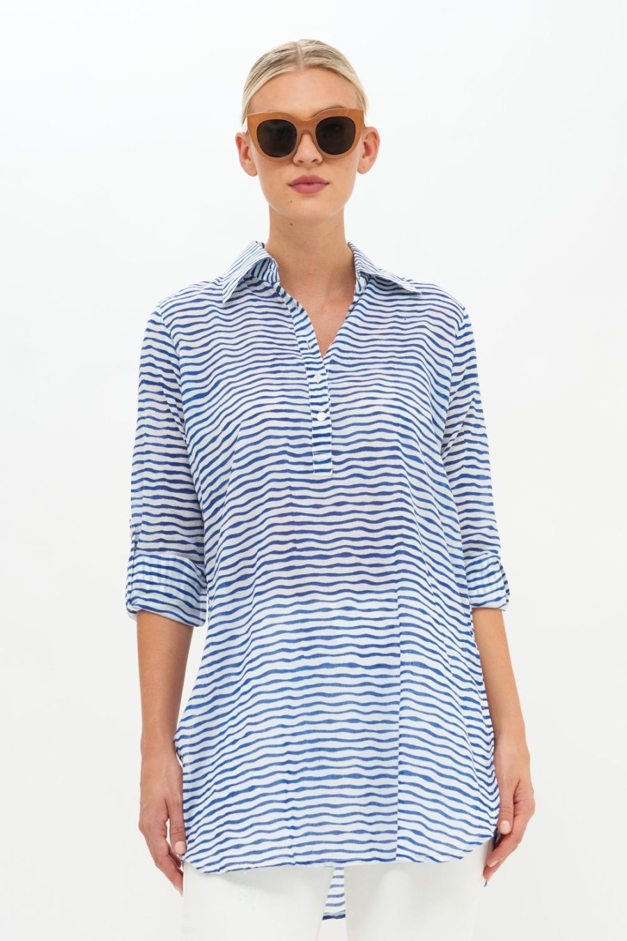 Clothing Oliphant | Long Collar- Wiggy Blue