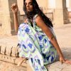 Clothing Oliphant | Ruffle V-Neck Maxi- Odisha Green