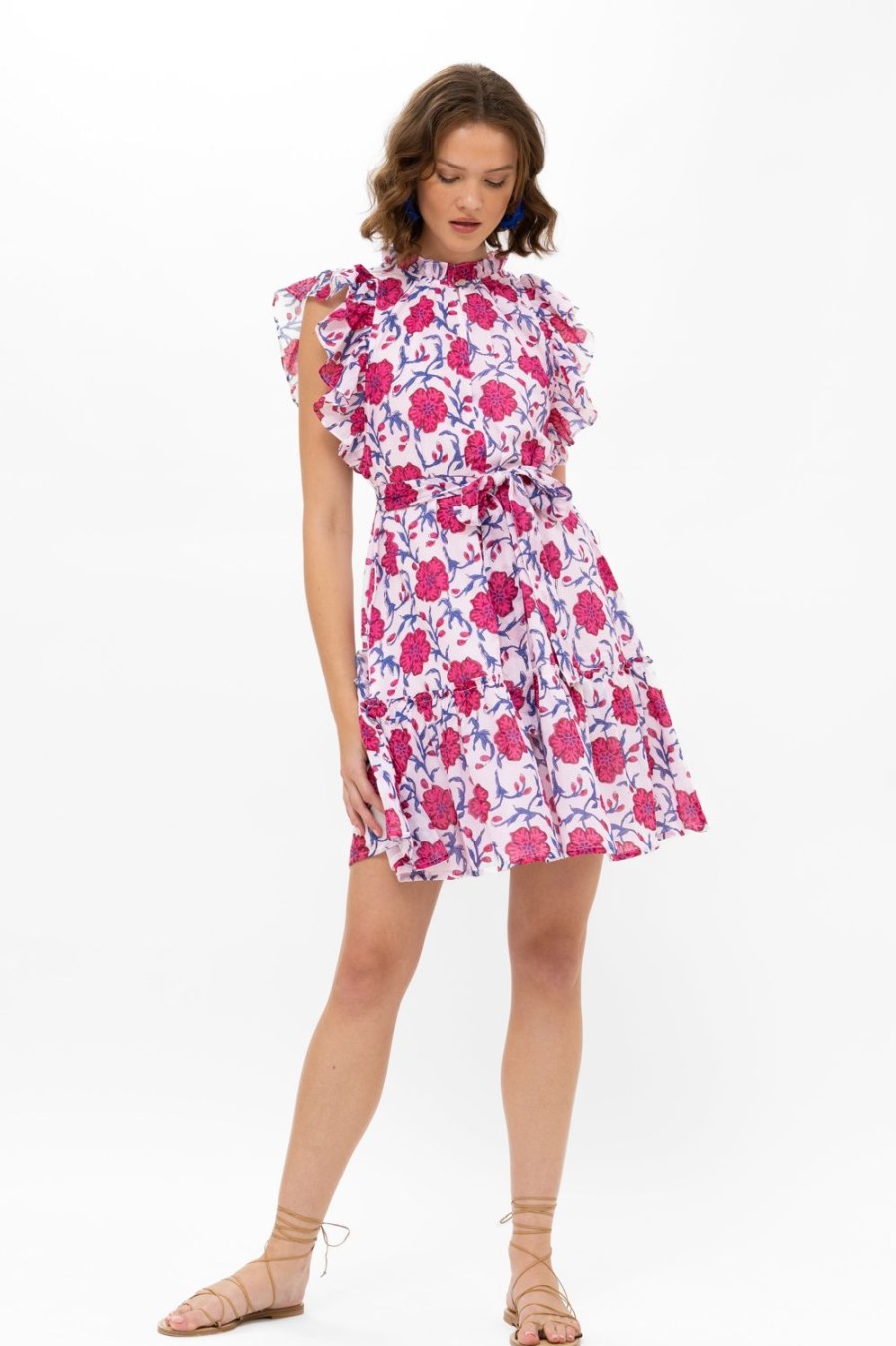 Clothing Oliphant | Flirty Ruffle Hem- Poppy Raspberry