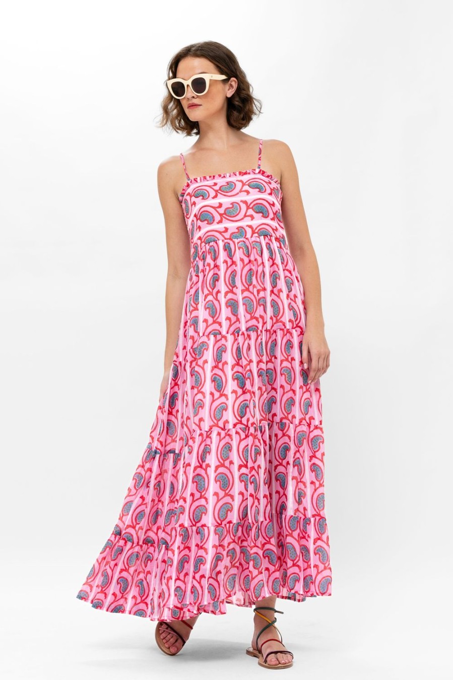 Clothing Oliphant | Smocked Back Maxi- Goa Pink