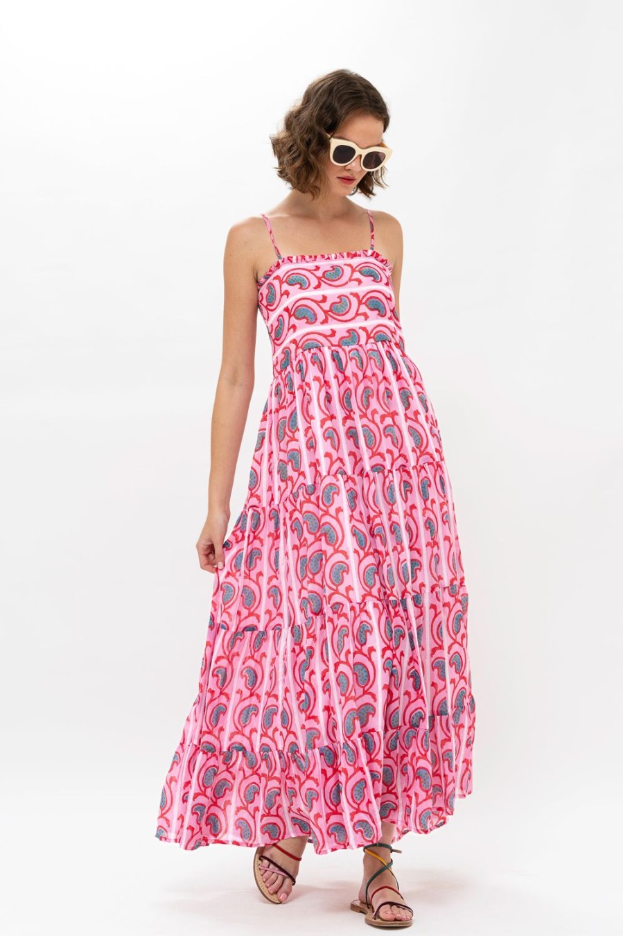 Clothing Oliphant | Smocked Back Maxi- Goa Pink