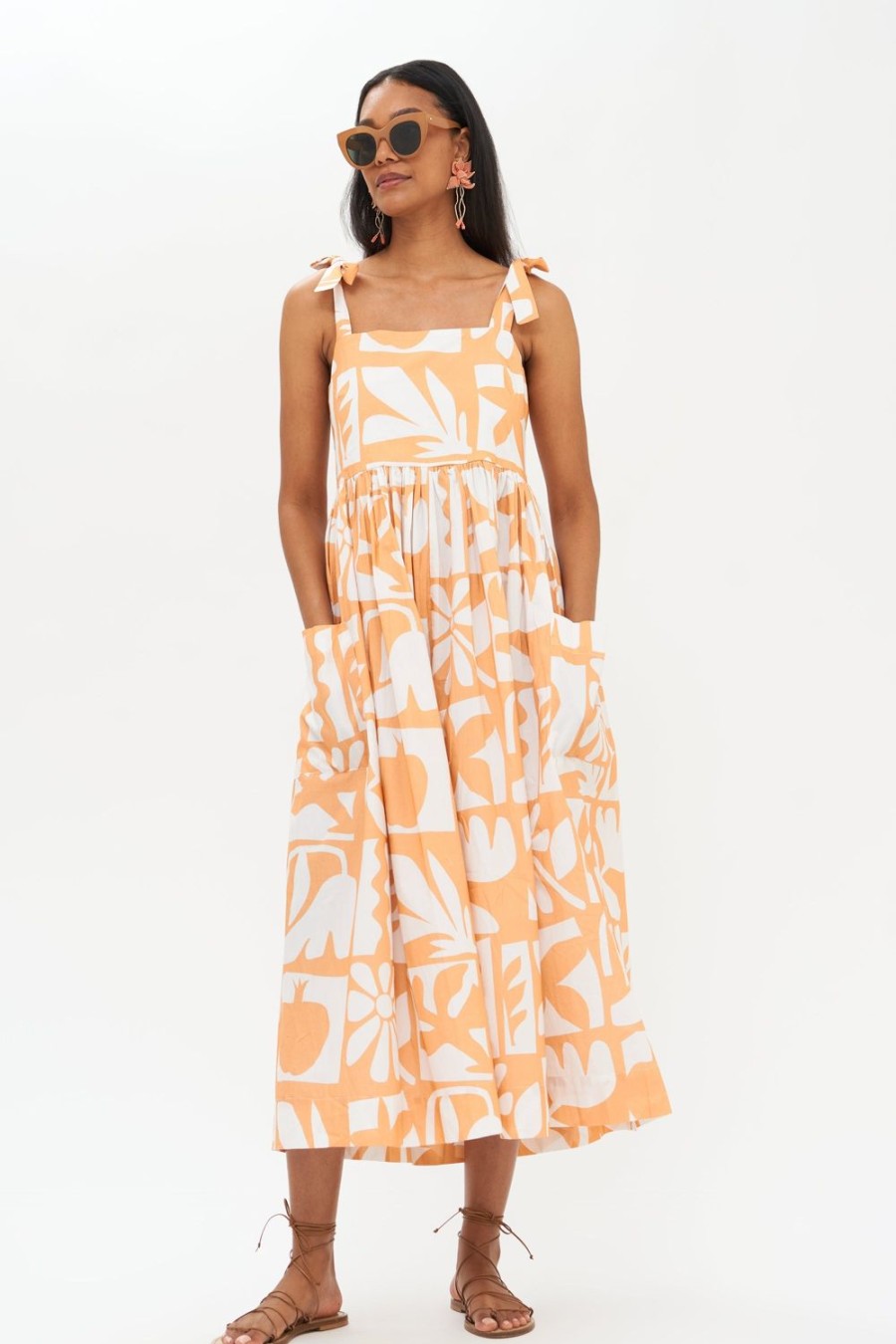 Clothing Oliphant | Tie Strap Pocket Midi- Twiggy Camel