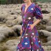 Clothing Oliphant | Puff Sleeve Maxi- Uzbek Magenta