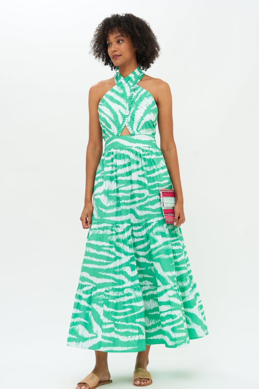 Clothing Oliphant | Cross Front Maxi- Singita Mint