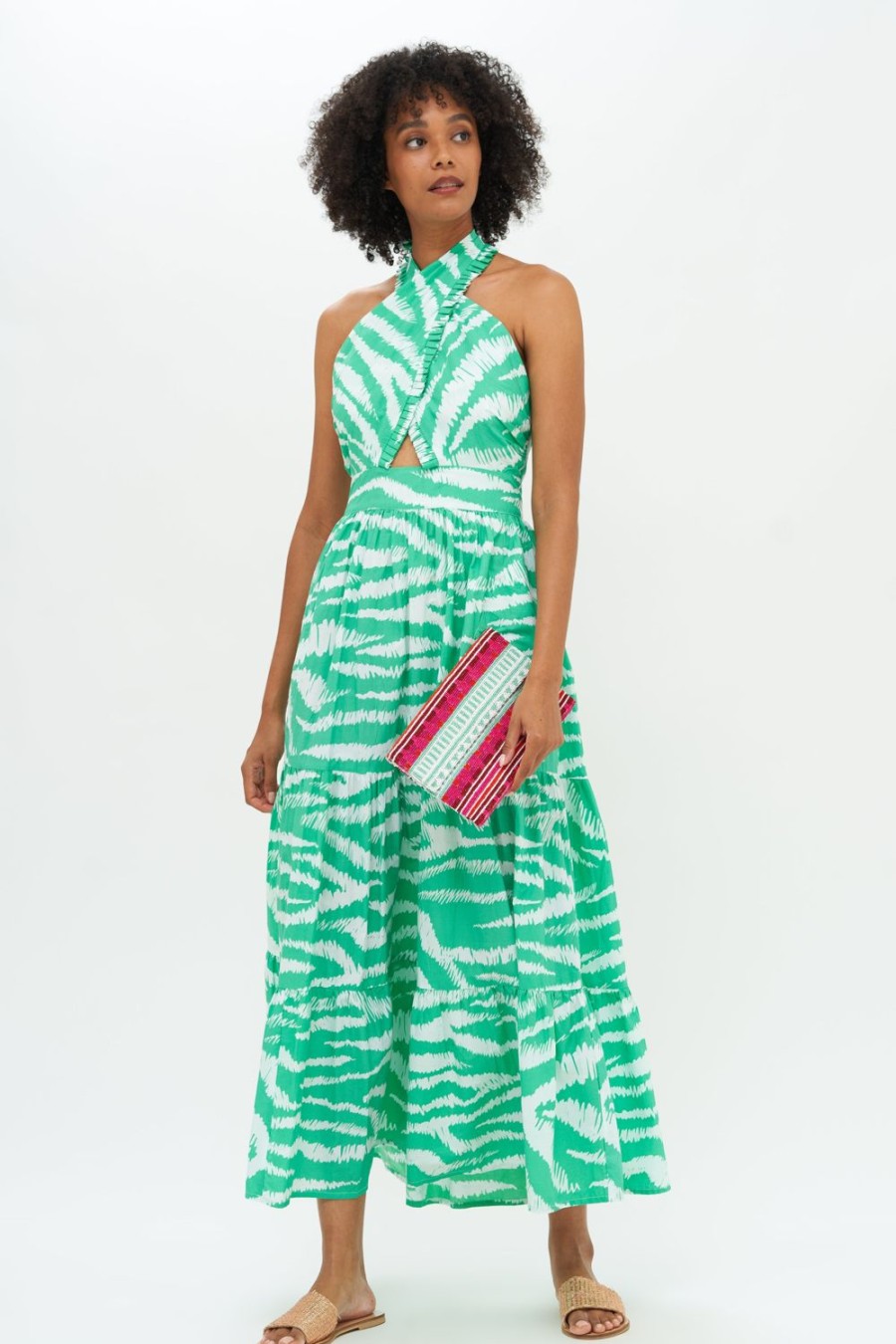 Clothing Oliphant | Cross Front Maxi- Singita Mint