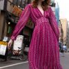 Clothing Oliphant | Tie Back Maxi- Melrose Magenta