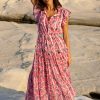 Clothing Oliphant | Cinched Flirty Midi- Goa Pink