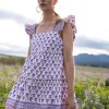 Clothing Oliphant | Smocked Square Neck Mini- Alsace Peri