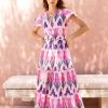 Clothing Oliphant | V-Neck Maxi- Sumba Pink