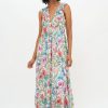 Clothing Oliphant | Ruffle V-Neck Maxi- Zinnia Multi