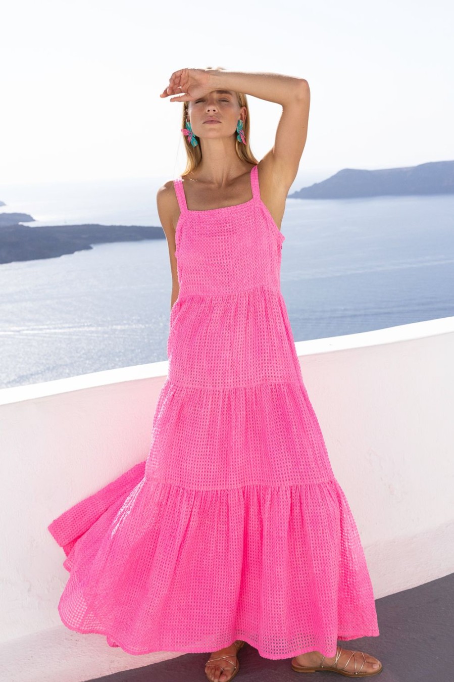 Clothing Oliphant | Strappy Maxi- Delray Pink