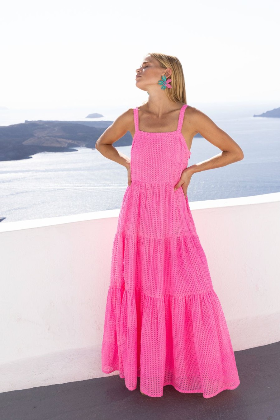 Clothing Oliphant | Strappy Maxi- Delray Pink