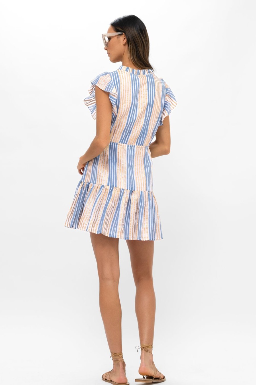 Clothing Oliphant | Cinched Flirty Short- Samoa Blue Gold