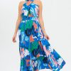 Clothing Oliphant | Cross Front Maxi- Reef Blue