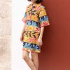 Clothing Oliphant | Collared Shirt Dress Mini- Canyon Red