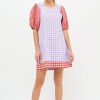 Clothing Oliphant | Puff Crew Neck- Gingham Lavender