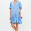 Clothing Oliphant | Smocked Drop Mini- Lima Blue