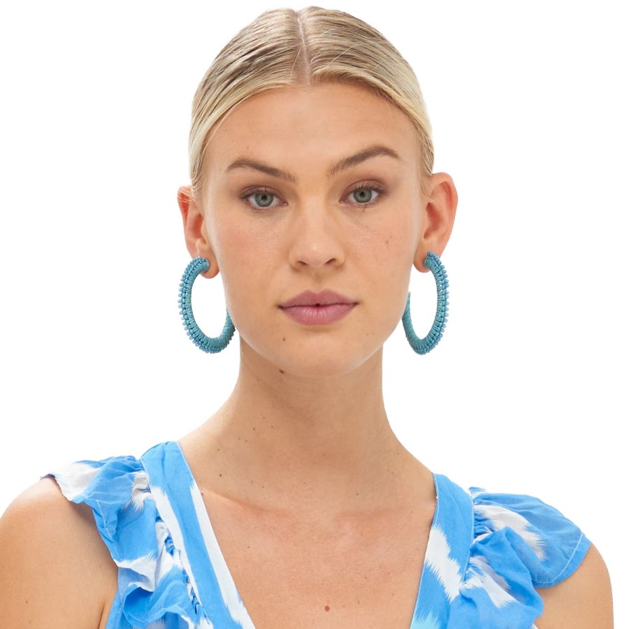 Accessories Oliphant | Cabana Hoops- Turquoise