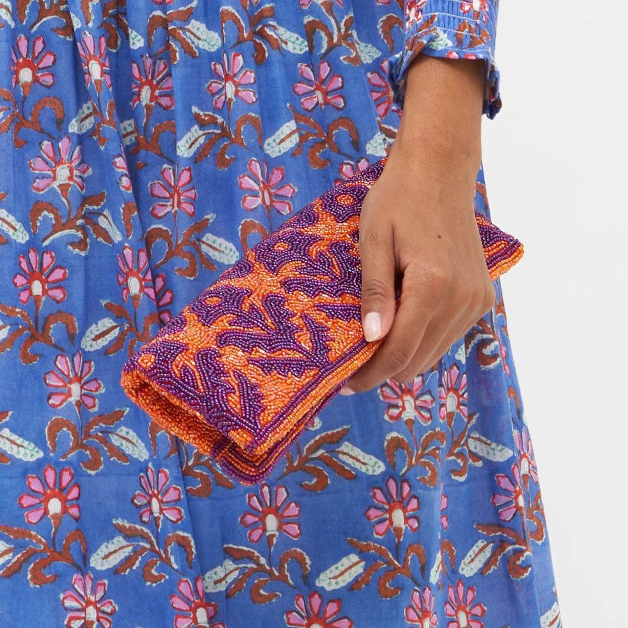 Accessories Oliphant | Beaded Clutch- Marigold Orange