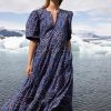 Clothing Oliphant | Puff Sleeve Maxi- Shibori Indigo