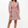 Clothing Oliphant | V-Neck Mini Dress- Marchesa Wine