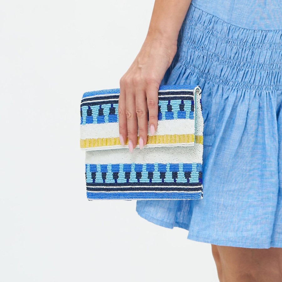 Accessories Oliphant | Beaded Envelope- Mezcal Blue