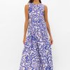 Clothing Oliphant | Sleeveless Piped Maxi- Ashbury Indigo