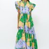 Clothing Oliphant | Scallop Pintuck Maxi- Stockholm Green