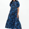 Clothing Oliphant | Scoop Tiered Midi- Willow Blue