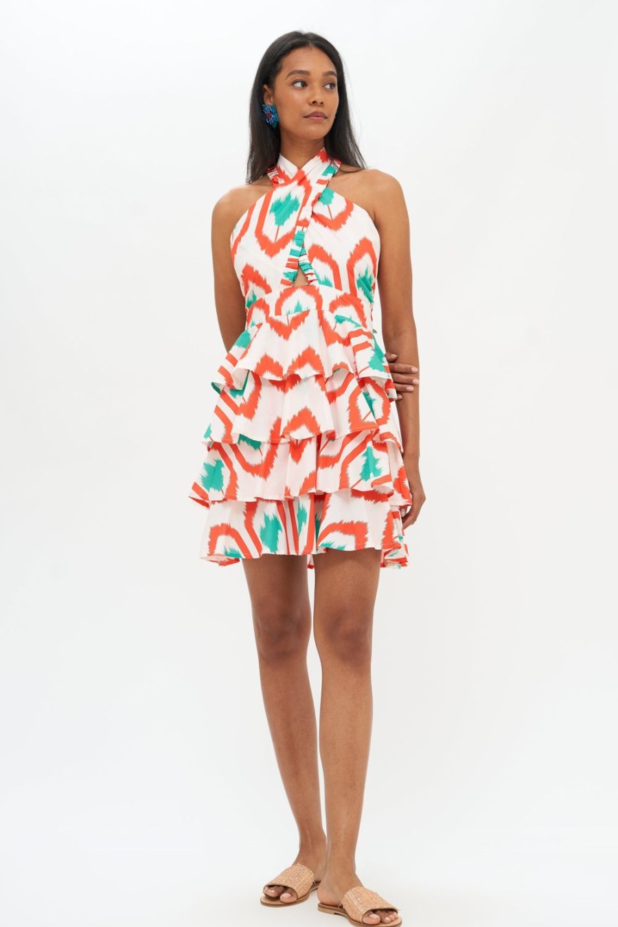 Clothing Oliphant | Cross Front Mini- Odisha Coral