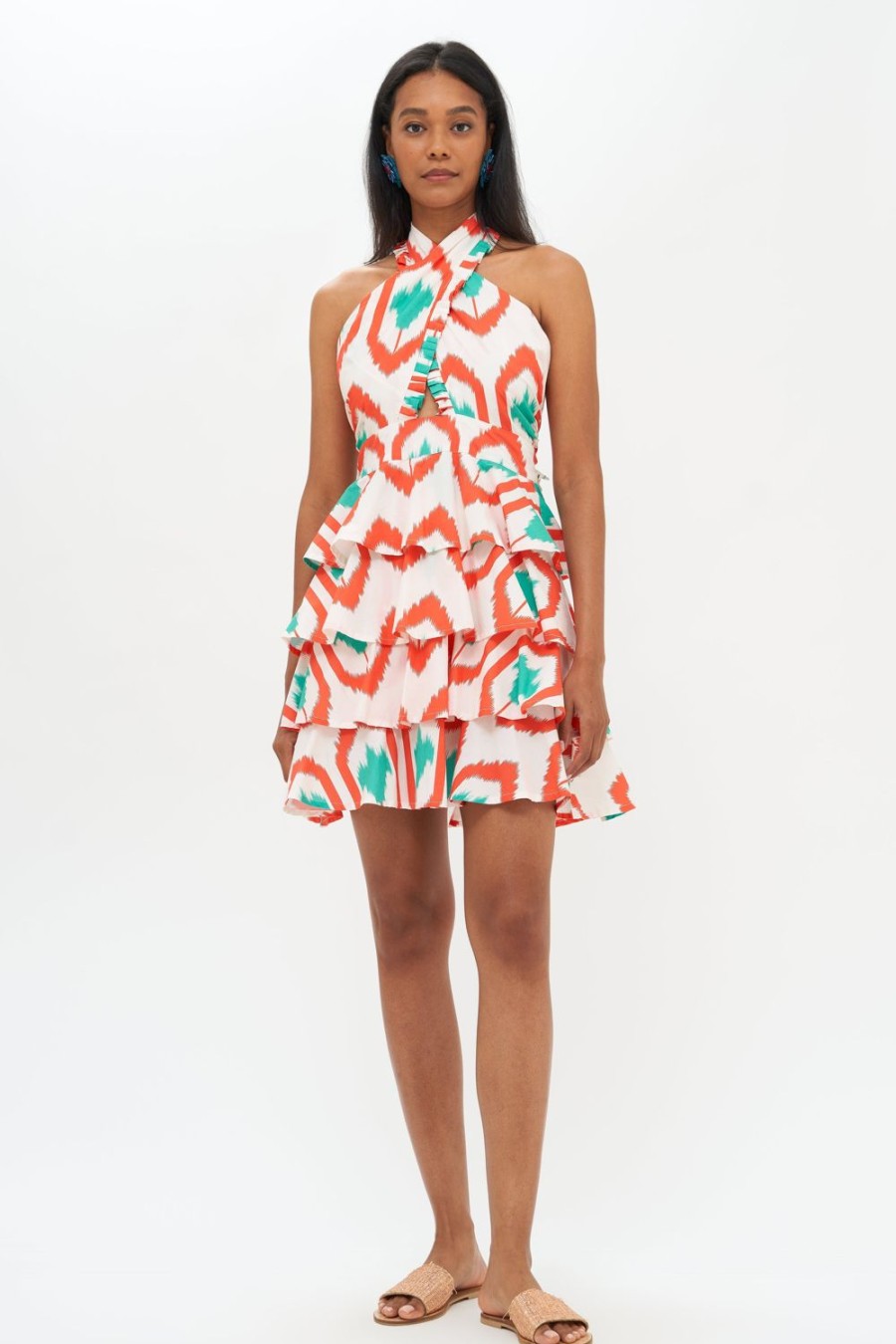 Clothing Oliphant | Cross Front Mini- Odisha Coral